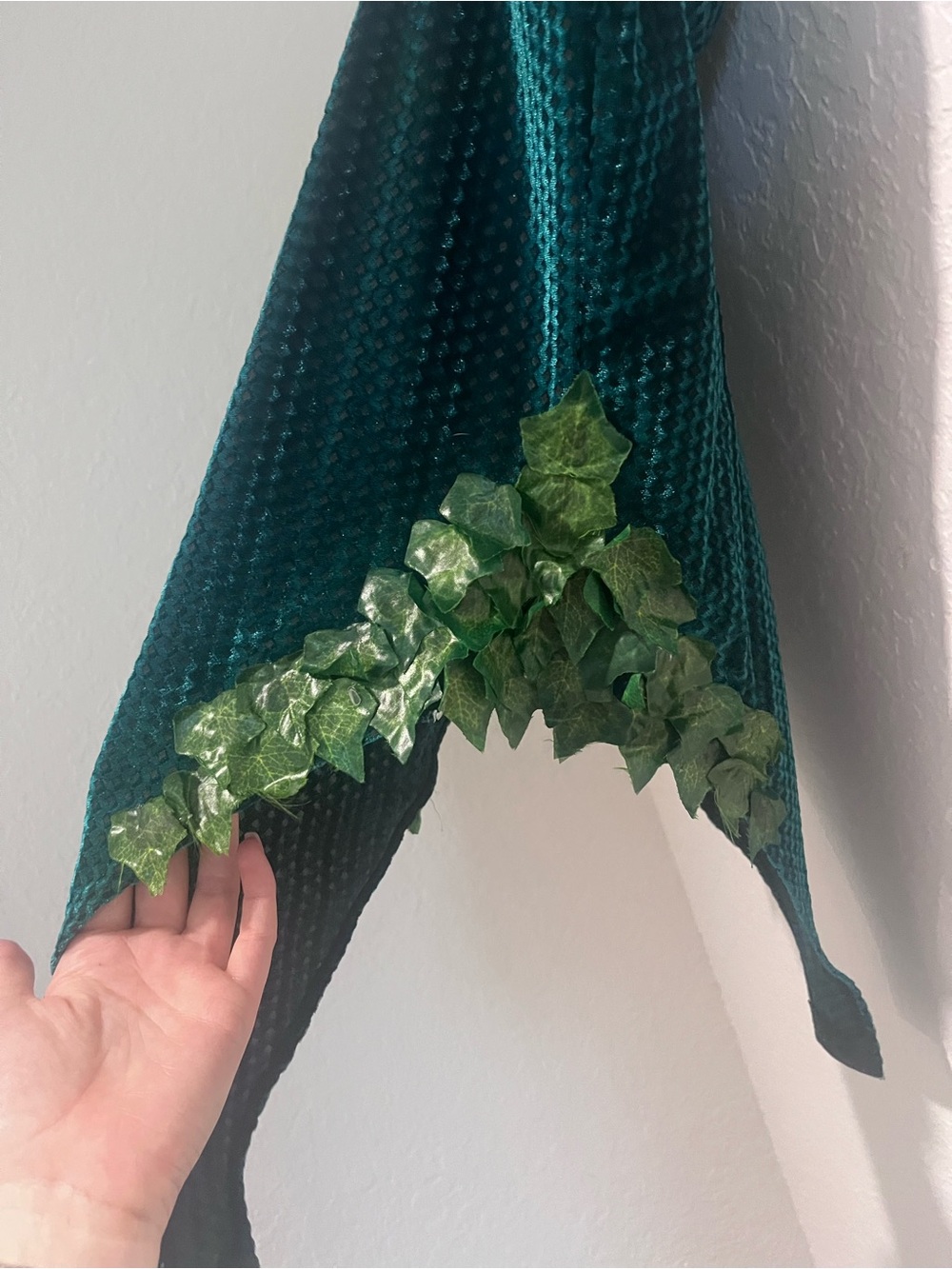 Custom Green Velvet Leaf-Trim Body Suit - Picture 3 of 8